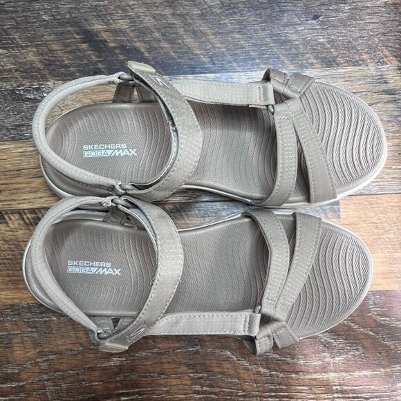 Skechers Women's Brilliancy Open Toe Casual Sport Natural Sandals Size 8 - Picture 4 of 10